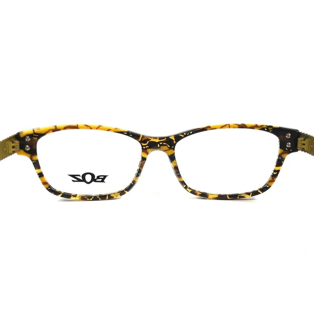 BOZ Eyeglasses Frames ZIGGY 9955 Brown Marble Matte Gold Argyle Arms 53-15-137